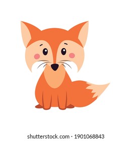 A Fox. Orange Fox. Fox Can Use A Logo Or Badge. Vector Illustration On White Isolated Background.