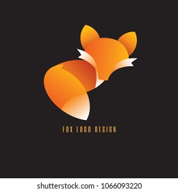 fox Orange logo. modern on black  background