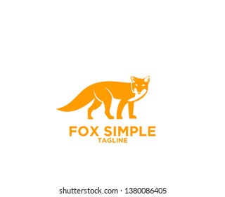 fox orange red silhouette logo icon designs illustration template