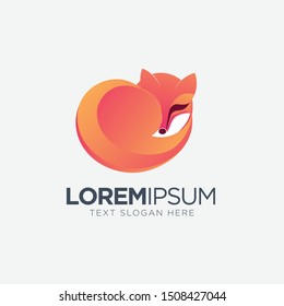 Fox Orange sleep logo template