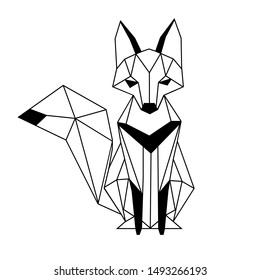 Fox origami abstract vector tattoo