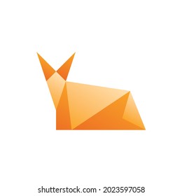 Fox Origami Gradient Flat Icon Logo Illustration Vector Isolated. Origami and Paper Craft Icon-Set. Suitable for Web Design, Logo, App. 