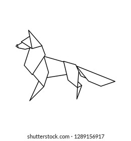 Fox origami lines. Origami fox on a white background. - Vector EPS10