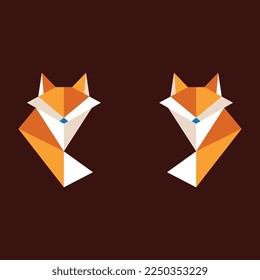 Fox-Origami-Logo-Design Vektorsymbol-Vorlage