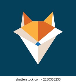 fox origami logo design vector icon symbol template illustration