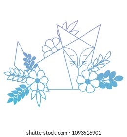 fox origami paper with floral decoration
