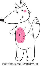 Fox Outline Doodle Vector Illustration
