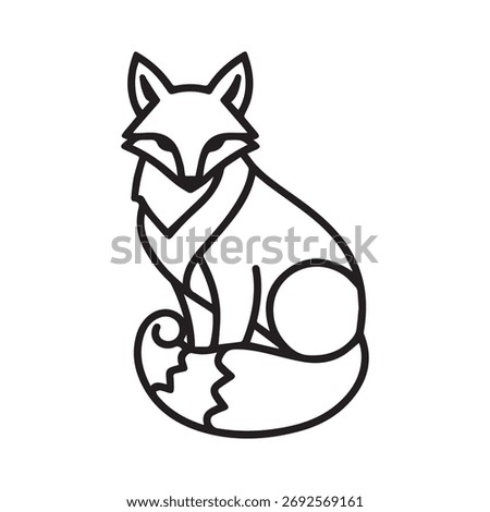 Fox Outline Minimalist Vector Illustration