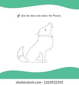 Fox outline vector, color the picture activity