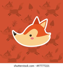 fox with pattern background image