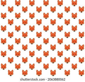 Fox pattern cute vector design. Woodland animal background.