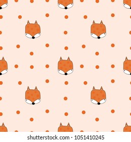 fox pattern seamless pattern point vector illustration 