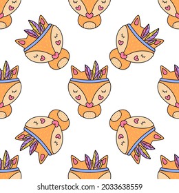 Fox pattern. Vector illustration in a flat style