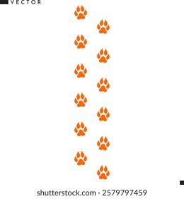 Fox paw print vector. Animal track. American red fox paw print silhouette