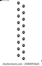 Fox paw print vector illustration. Animal track. Arctic fox paw print silhouette