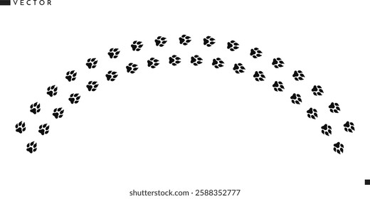 Fox paw print vector illustration. Wild animal track