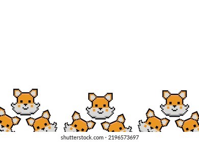 Fox pixel art background design
