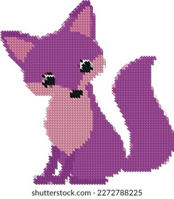 Fox in pixel art style. Vector file for designs.