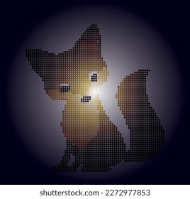 Fox in pixel art style. Vector file for designs.