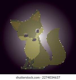 Fox im Pixelkunststil. Vektordatei für Designs.