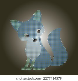 Fox en el estilo de arte de píxeles. Archivo vectorial para diseños