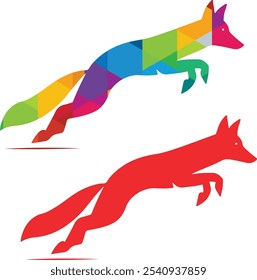 fox pixel silhouette vector file 