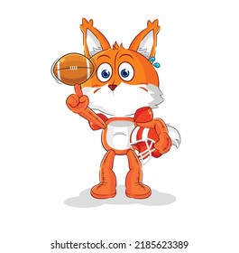 the fox playing rugby character. cartoon mascot vector