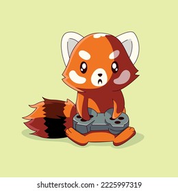 Fox playing with video game controller