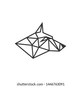 fox with polygon logo template