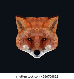 fox. polygonal graphics. vector illustration