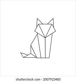 Fox Polygonal Lines, can use for Logo, Pictogram, Cute Animal Figure, Website, Apps, Pictogram, or Graphic Design Element. Vector Illustration