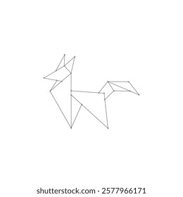 Fox Polygonal Lines, can use for Logo, Pictogram, Cute Animal Figure, Website, Apps, Pictogram, or Graphic Design Element. Vector Illustration