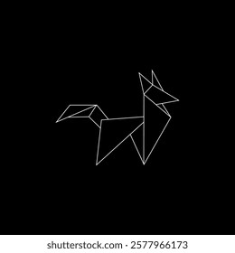 Fox Polygonal Lines, can use for Logo, Pictogram, Cute Animal Figure, Website, Apps, Pictogram, or Graphic Design Element. Vector Illustration