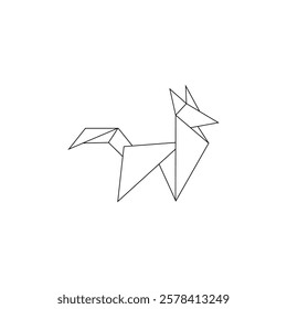 Fox Polygonal Lines, can use for Logo, Pictogram, Cute Animal Figure, Website, Apps, Pictogram, or Graphic Design Element. Vector Illustration