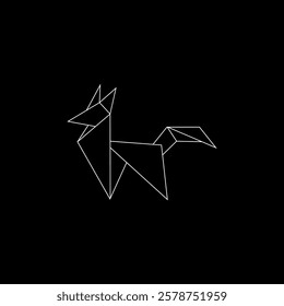 Fox Polygonal Lines, can use for Logo, Pictogram, Cute Animal Figure, Website, Apps, Pictogram, or Graphic Design Element. Vector Illustration