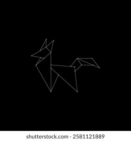 Fox Polygonal Lines, can use for Logo, Pictogram, Cute Animal Figure, Website, Apps, Pictogram, or Graphic Design Element. Vector Illustration