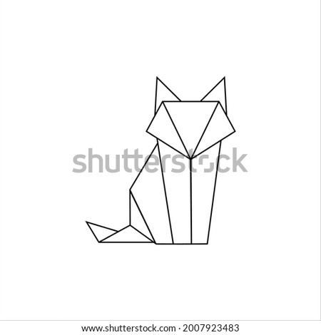 Fox Polygonal Lines, can use for Logo, Pictogram, Cute Animal Figure, Website, Apps, Pictogram, or Graphic Design Element. Vector Illustration