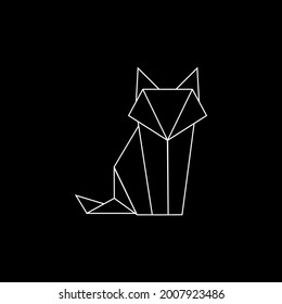 Fox Polygonal Lines Illustration, can use for Logo Gram, Art Illustration, Website, Pictogram, Apps, or for Design Element. Vector Illustration
