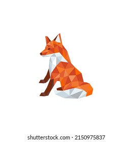fox polygonal logo vector illustration template