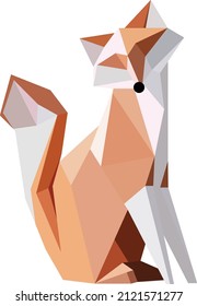 Fox in polygonal style. Origami fox, animal. Geometric fox emblem. Vector fox logo. Eps 10