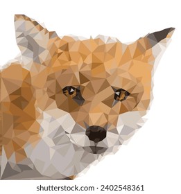Fox is a polygonal vector drawing for your designs, business cards, and logos. Polygonal drawing