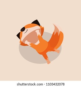 Fox Poses Cartoon Illustration