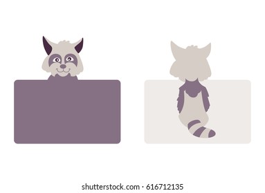 Fox posing with a towel. Vector Illustration. Isolated on white background.