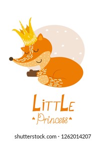 fox print little princess