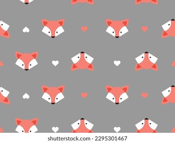 fox print pattern gray orange