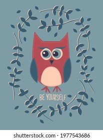 Fox print and with slogan tee graphic 