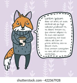 Fox quote vector card