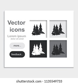 Fox and rabbit placed on web page template flat vector illustration. Animal icon.