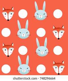 Fox and Rabbit vector pattern