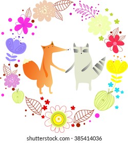 fox and raccoon